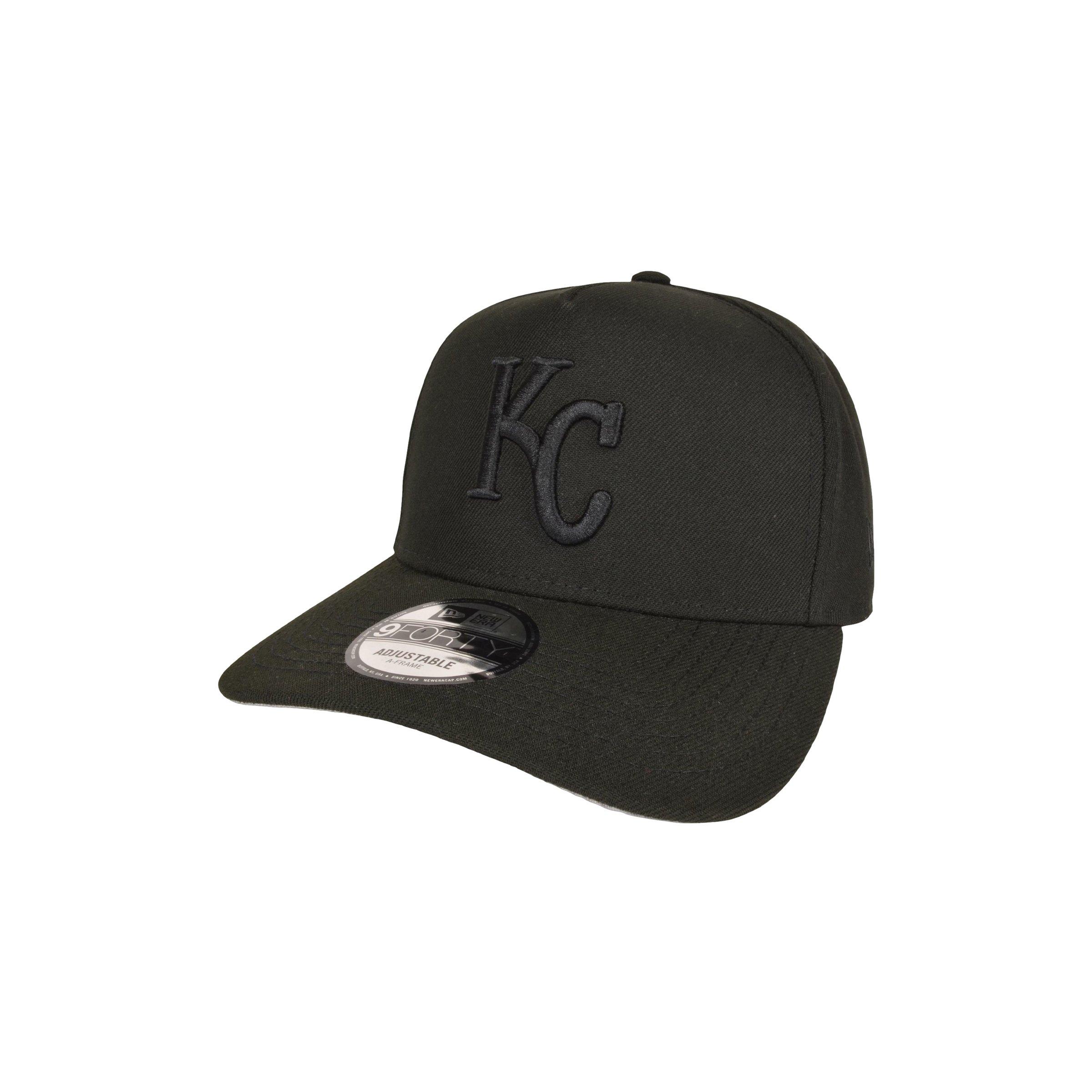 New Era Kansas City Royals 9FORTY Snapback Hat - Triple Black - BLACK